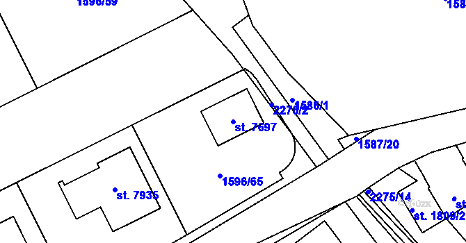 Parcela st. 7697 v KÚ Beroun, Katastrální mapa