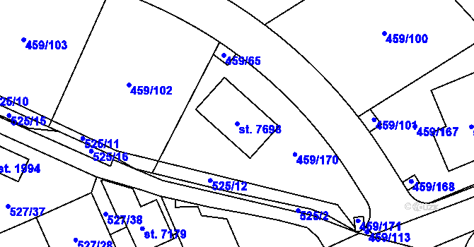 Parcela st. 7698 v KÚ Beroun, Katastrální mapa