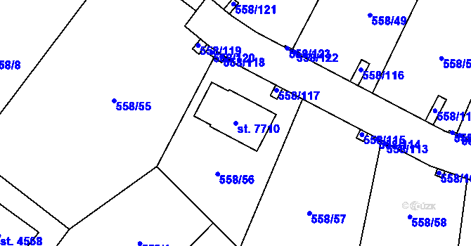 Parcela st. 7710 v KÚ Beroun, Katastrální mapa