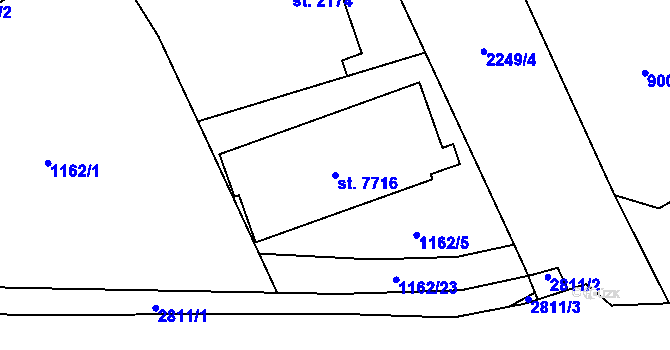 Parcela st. 7716 v KÚ Beroun, Katastrální mapa