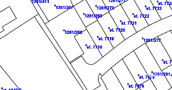 Parcela st. 7718 v KÚ Beroun, Katastrální mapa