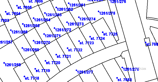 Parcela st. 7723 v KÚ Beroun, Katastrální mapa