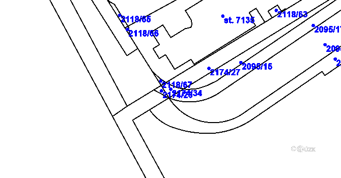 Parcela st. 2174/34 v KÚ Beroun, Katastrální mapa
