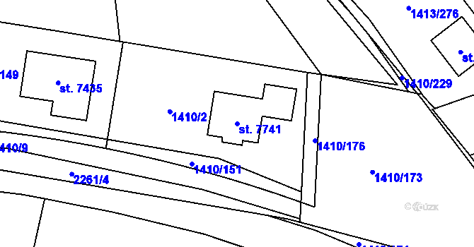 Parcela st. 7741 v KÚ Beroun, Katastrální mapa