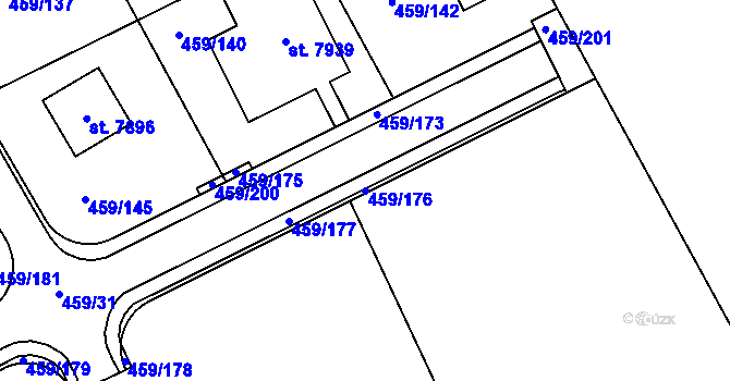 Parcela st. 459/176 v KÚ Beroun, Katastrální mapa
