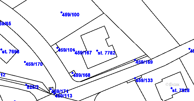 Parcela st. 7782 v KÚ Beroun, Katastrální mapa