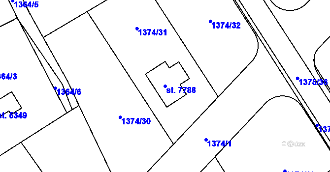 Parcela st. 7788 v KÚ Beroun, Katastrální mapa