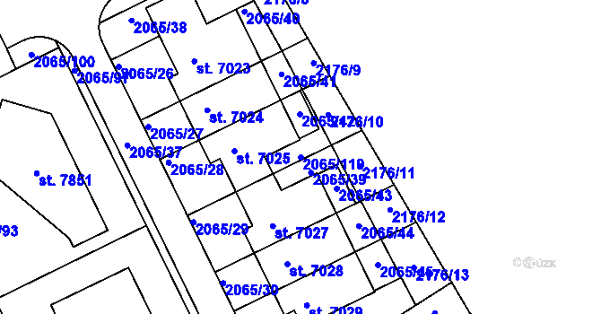 Parcela st. 2065/110 v KÚ Beroun, Katastrální mapa