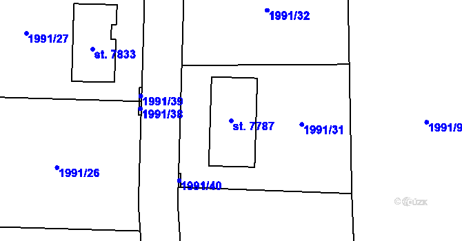 Parcela st. 7787 v KÚ Beroun, Katastrální mapa