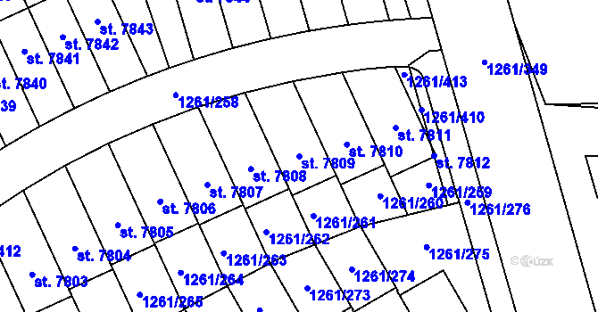 Parcela st. 7809 v KÚ Beroun, Katastrální mapa