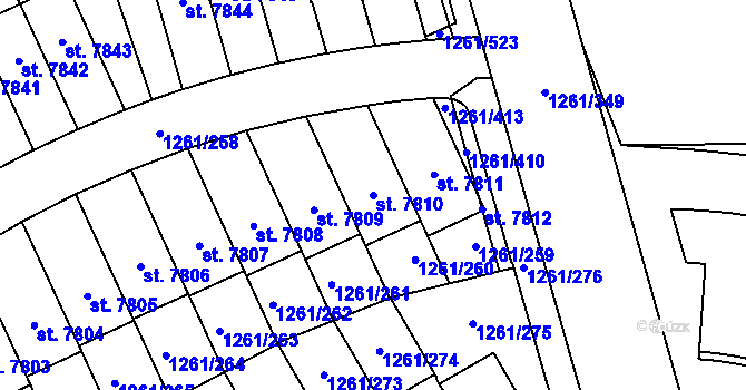 Parcela st. 7810 v KÚ Beroun, Katastrální mapa