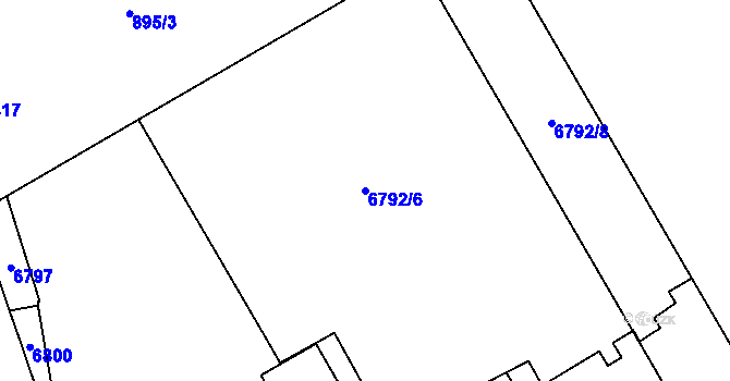 Parcela st. 6792/6 v KÚ Beroun, Katastrální mapa