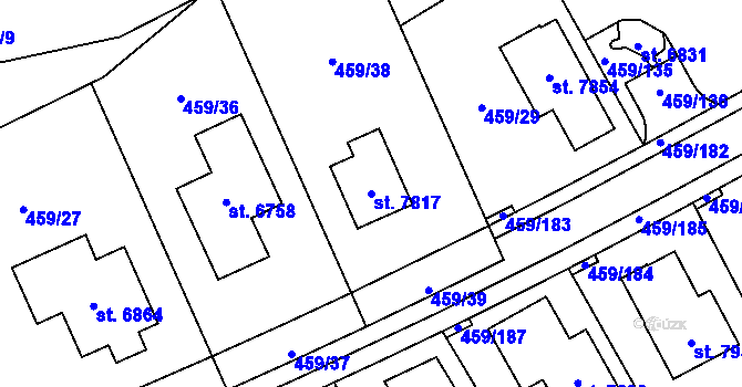 Parcela st. 7817 v KÚ Beroun, Katastrální mapa