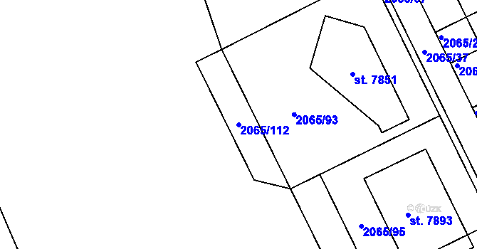 Parcela st. 2065/112 v KÚ Beroun, Katastrální mapa