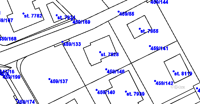 Parcela st. 7828 v KÚ Beroun, Katastrální mapa