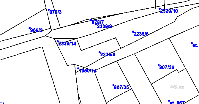 Parcela st. 2235/8 v KÚ Beroun, Katastrální mapa