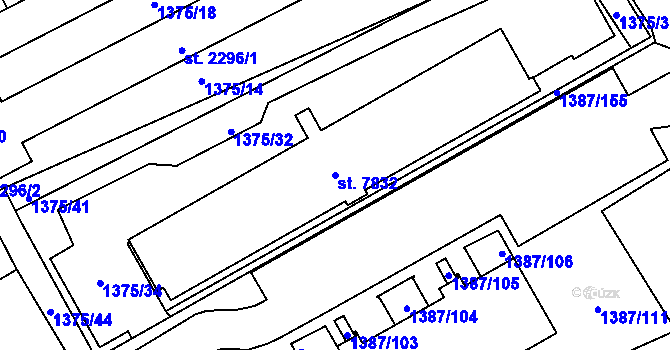 Parcela st. 7832 v KÚ Beroun, Katastrální mapa