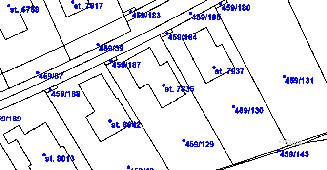 Parcela st. 7836 v KÚ Beroun, Katastrální mapa