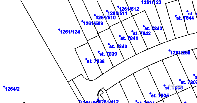 Parcela st. 7839 v KÚ Beroun, Katastrální mapa