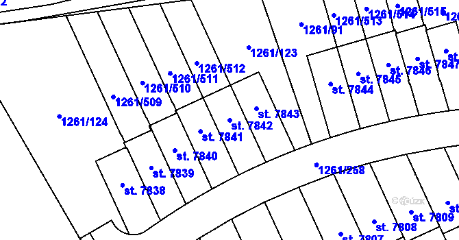 Parcela st. 7842 v KÚ Beroun, Katastrální mapa