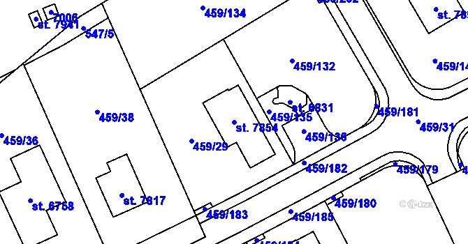 Parcela st. 7854 v KÚ Beroun, Katastrální mapa