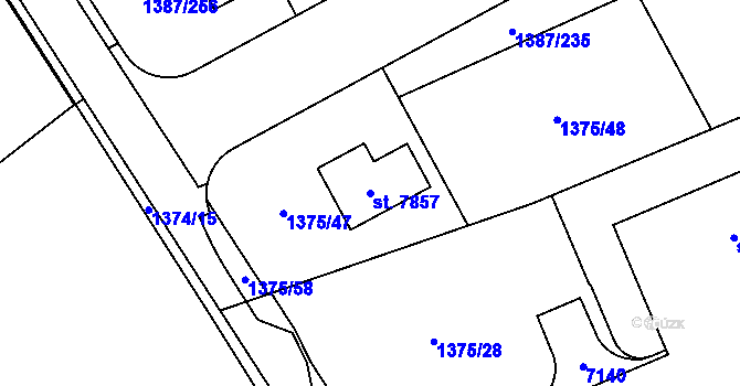 Parcela st. 7857 v KÚ Beroun, Katastrální mapa