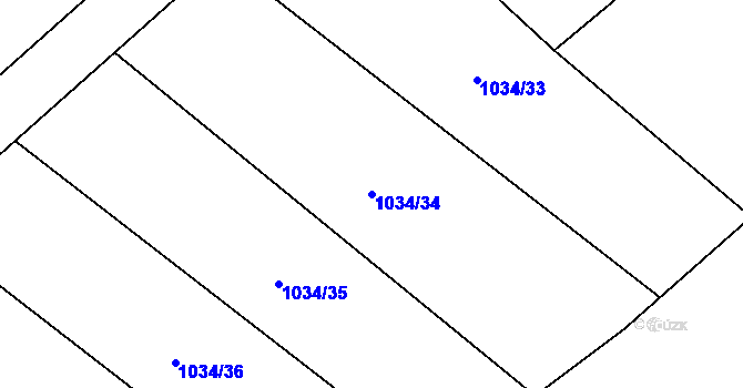 Parcela st. 1034/34 v KÚ Beroun, Katastrální mapa