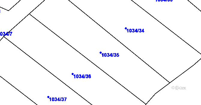 Parcela st. 1034/35 v KÚ Beroun, Katastrální mapa