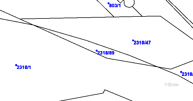Parcela st. 2318/89 v KÚ Beroun, Katastrální mapa