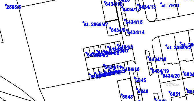 Parcela st. 6434/4 v KÚ Beroun, Katastrální mapa