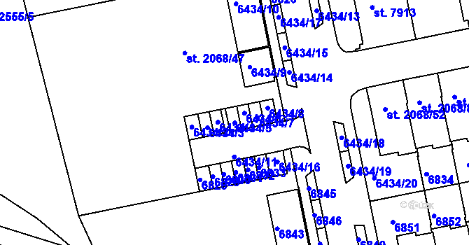 Parcela st. 6434/5 v KÚ Beroun, Katastrální mapa