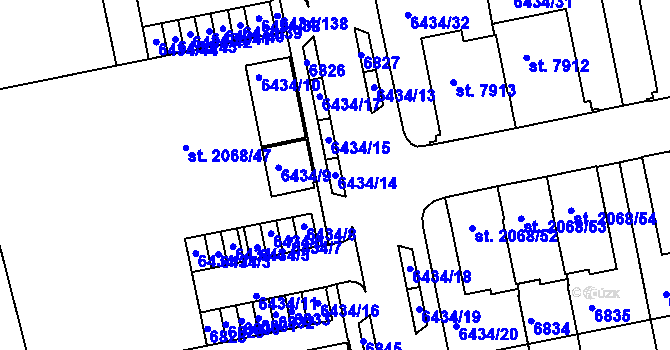 Parcela st. 6434/14 v KÚ Beroun, Katastrální mapa