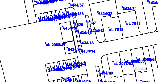 Parcela st. 6434/15 v KÚ Beroun, Katastrální mapa