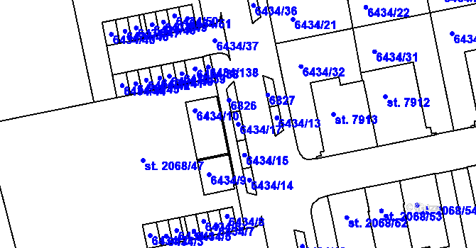 Parcela st. 6434/17 v KÚ Beroun, Katastrální mapa