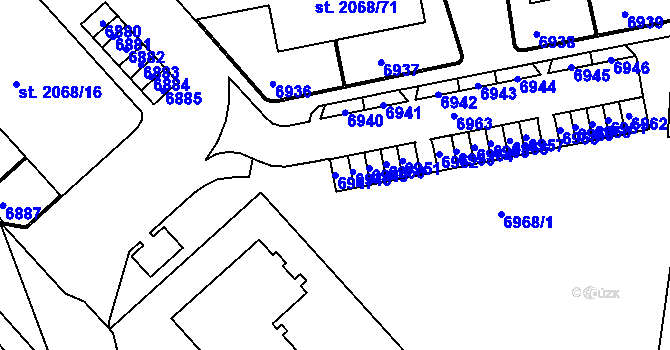 Parcela st. 6947 v KÚ Beroun, Katastrální mapa