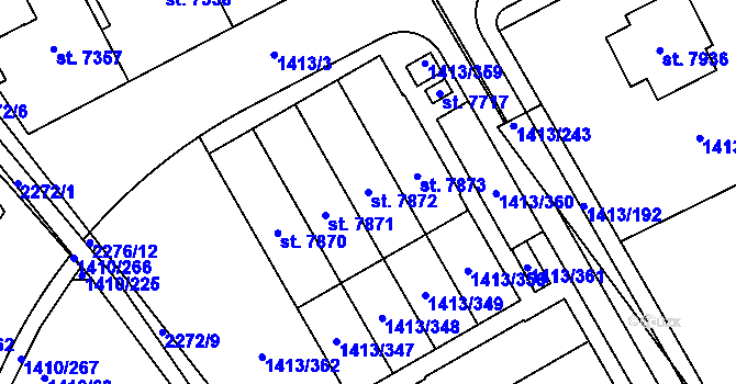 Parcela st. 7872 v KÚ Beroun, Katastrální mapa