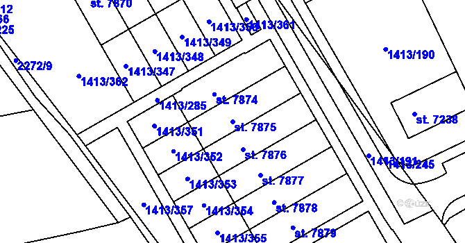 Parcela st. 7875 v KÚ Beroun, Katastrální mapa