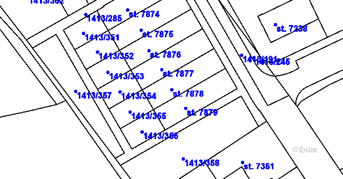 Parcela st. 7878 v KÚ Beroun, Katastrální mapa