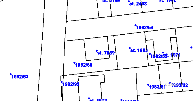 Parcela st. 7889 v KÚ Beroun, Katastrální mapa