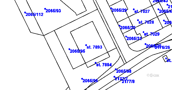 Parcela st. 7893 v KÚ Beroun, Katastrální mapa