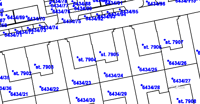 Parcela st. 7905 v KÚ Beroun, Katastrální mapa