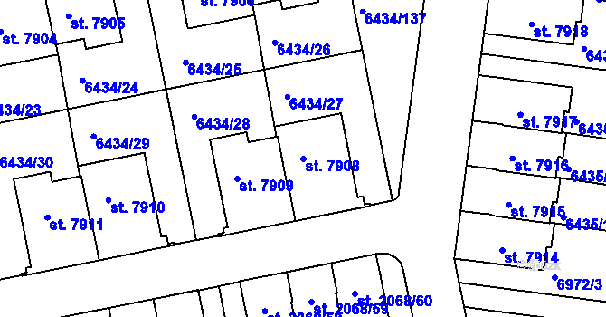 Parcela st. 7908 v KÚ Beroun, Katastrální mapa