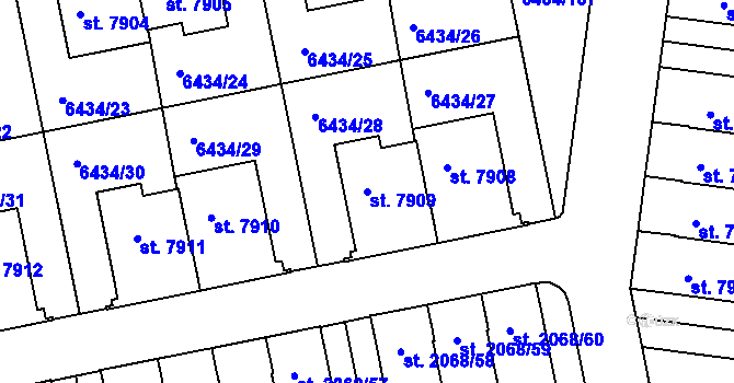 Parcela st. 7909 v KÚ Beroun, Katastrální mapa