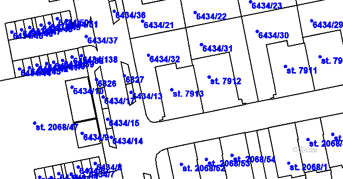 Parcela st. 7913 v KÚ Beroun, Katastrální mapa