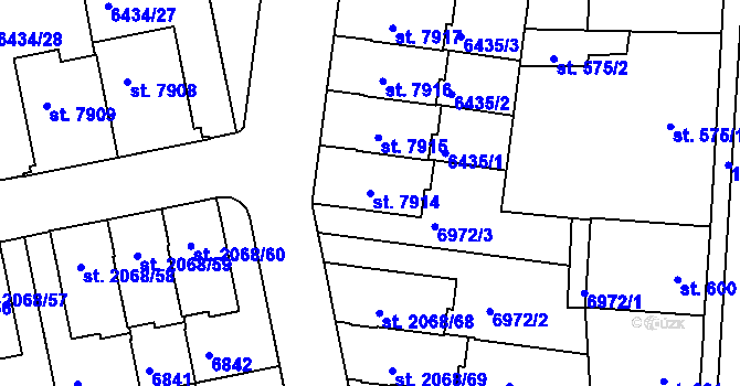 Parcela st. 7914 v KÚ Beroun, Katastrální mapa