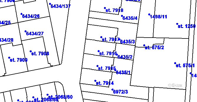Parcela st. 7916 v KÚ Beroun, Katastrální mapa