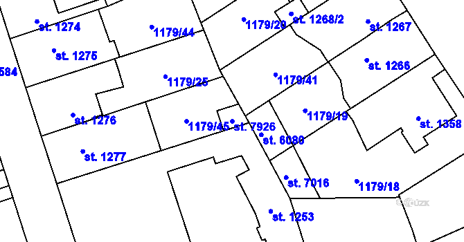 Parcela st. 7926 v KÚ Beroun, Katastrální mapa