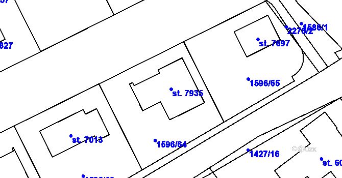 Parcela st. 7935 v KÚ Beroun, Katastrální mapa