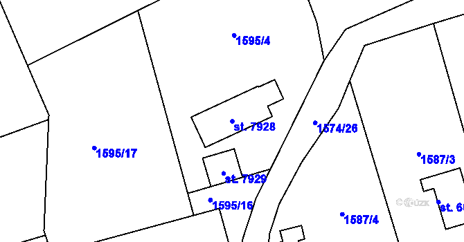 Parcela st. 7928 v KÚ Beroun, Katastrální mapa