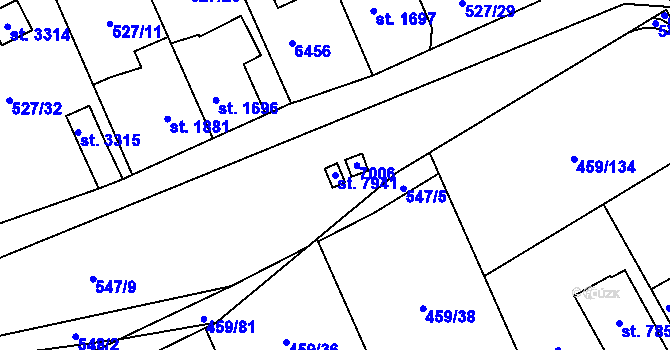Parcela st. 7941 v KÚ Beroun, Katastrální mapa